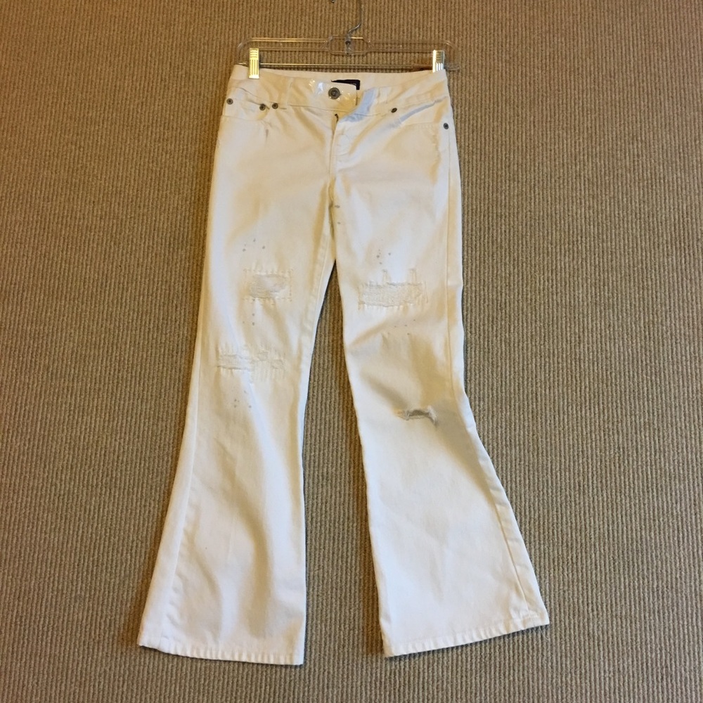Girls Ralph Lauren white distressed flare jeans